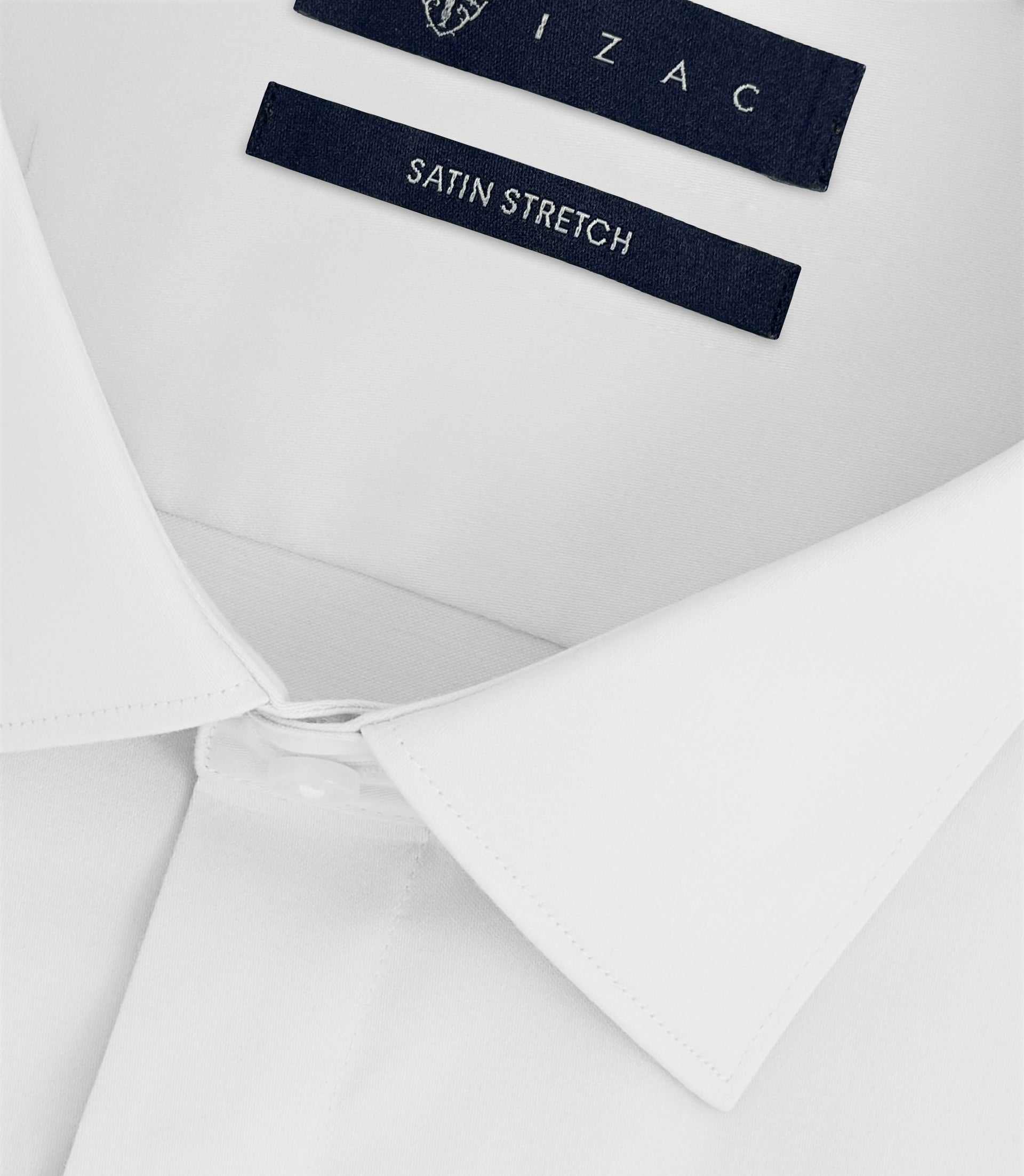 White stretch satin regular shirt SASTRETCHMIXTE