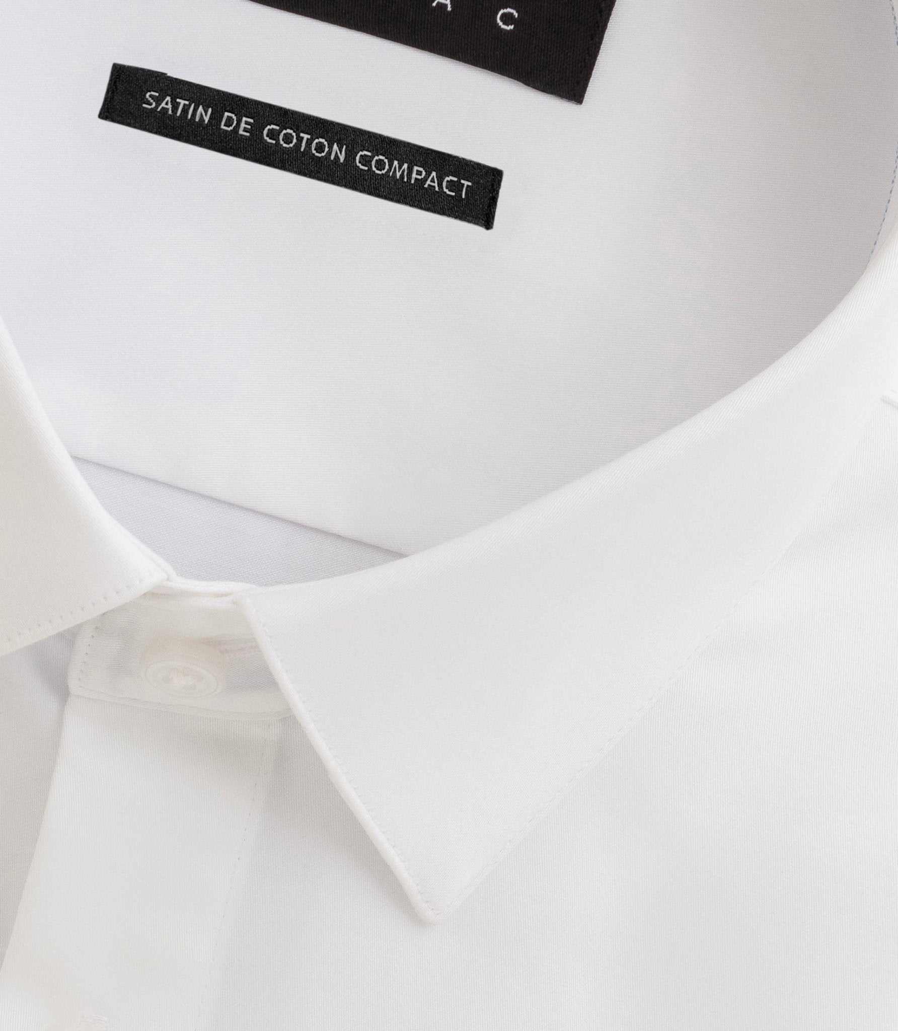 SATINSLIM white cotton sateen slim fit shirt