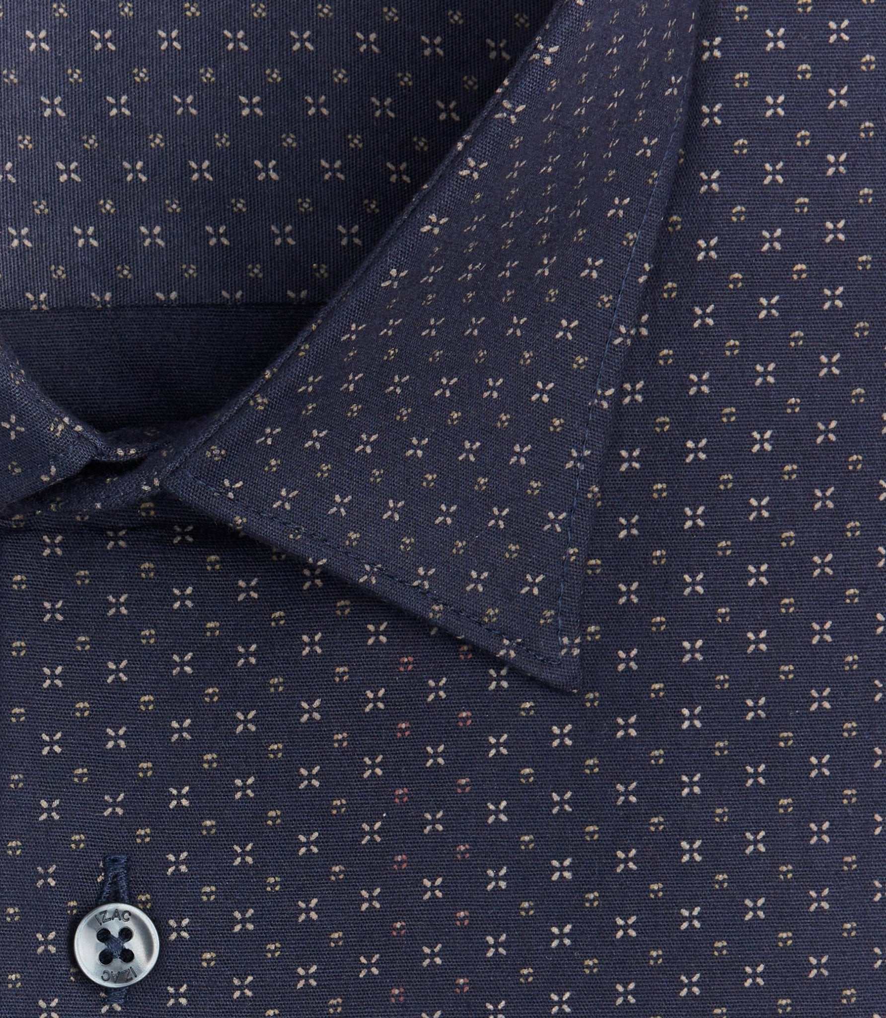 Micro printed shirt with navy pattern 