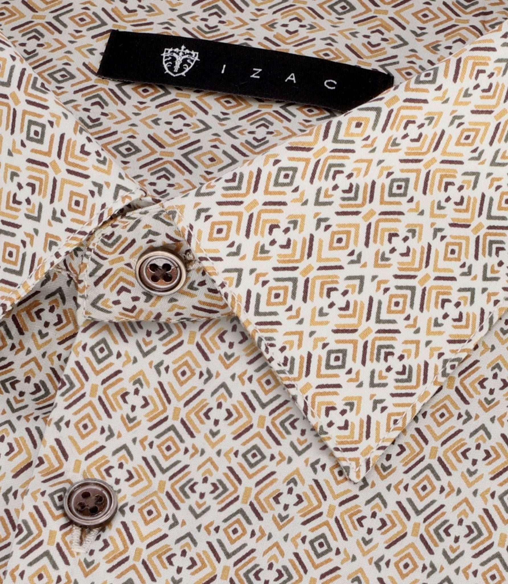 Beige geometric print shirt PACCO