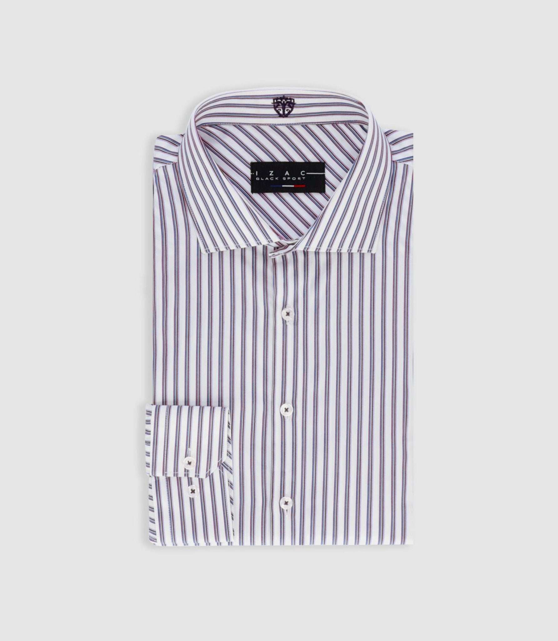 Woven shirt with burgundy stripes PELOUSE