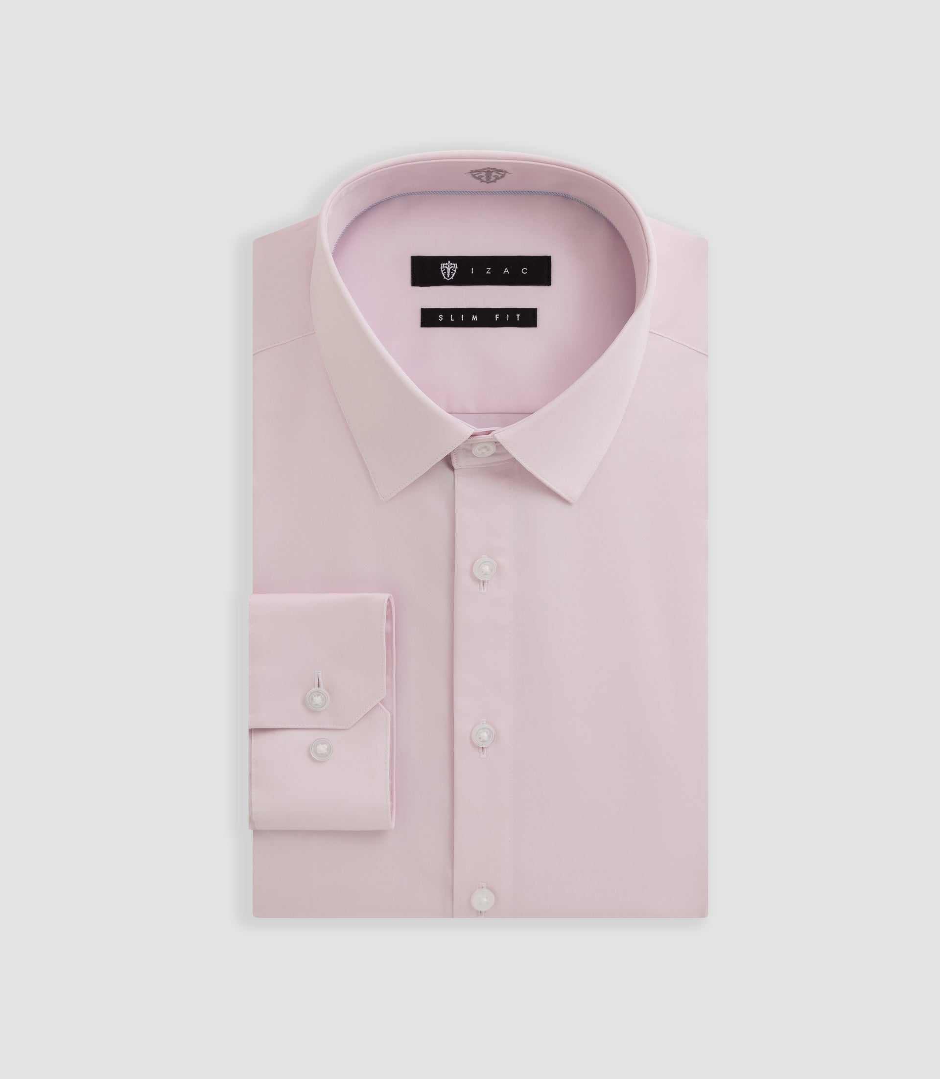 SATINSLIM pink cotton sateen slim fit shirt