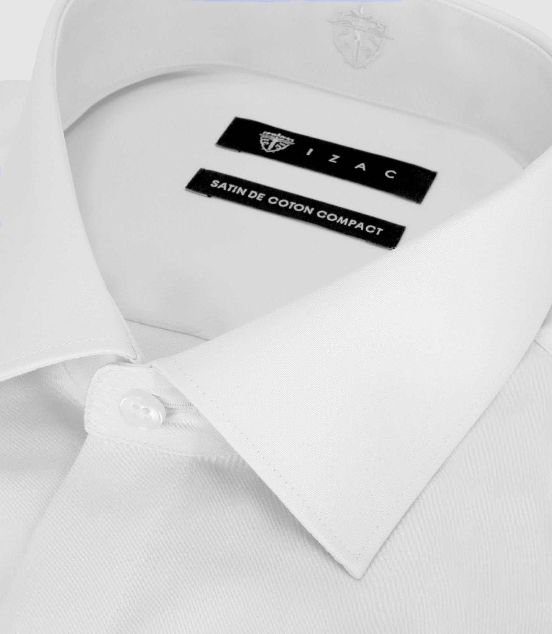 Slim-fit shirt in WHITE cotton satin