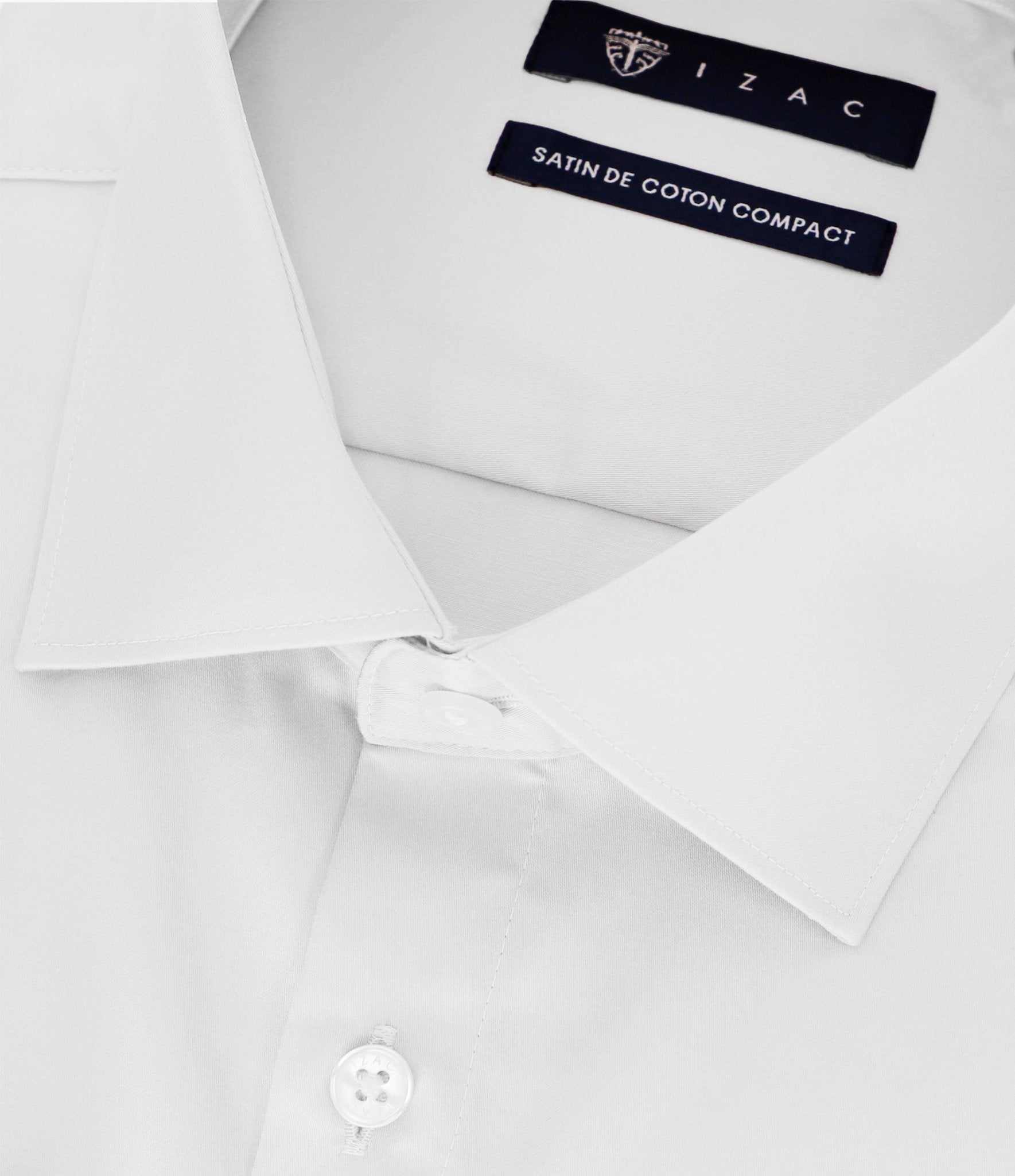 Slim-fit shirt in WHITE cotton satin