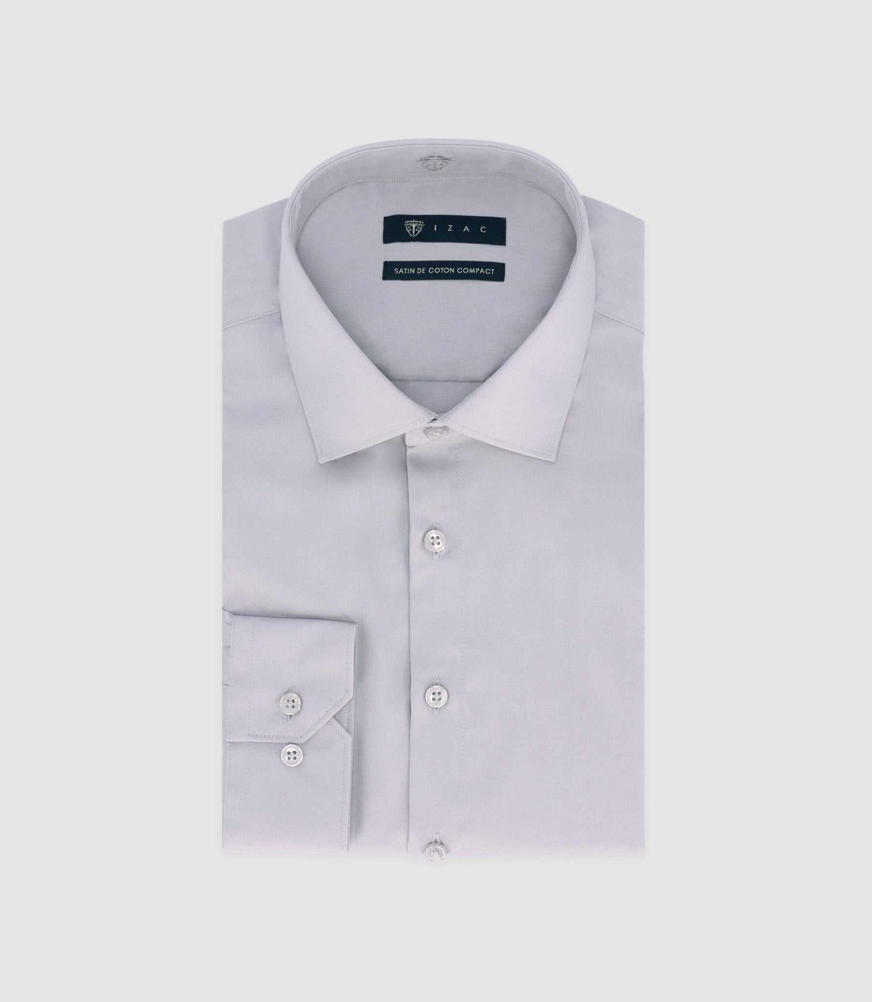 Slim-fit shirt in cotton satin GREY