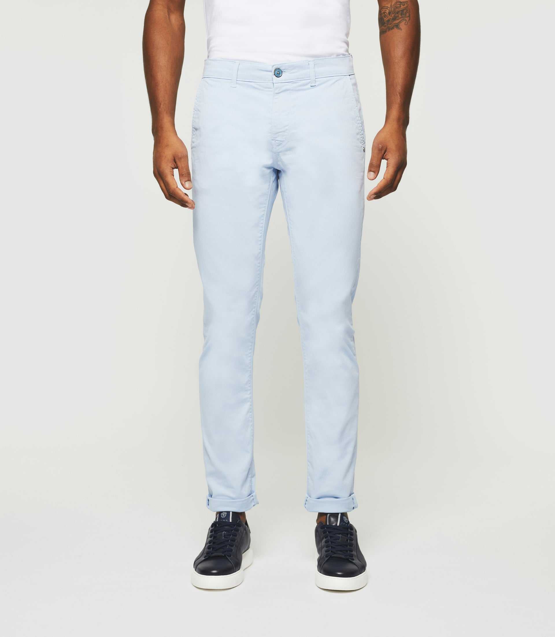 Pantalon casual slim bleu ciel Pachelor