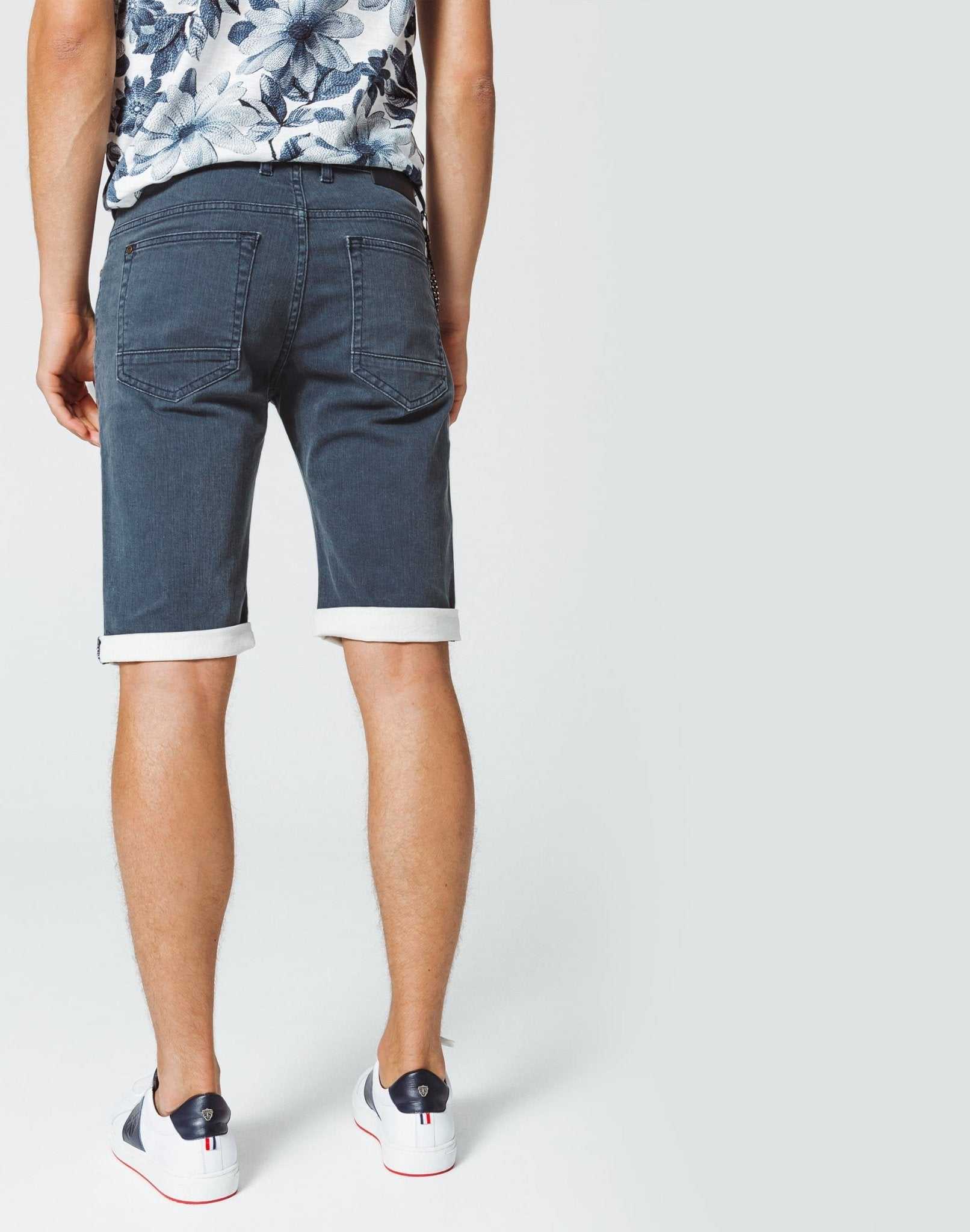 Washed Denim Bermuda Shorts Navy