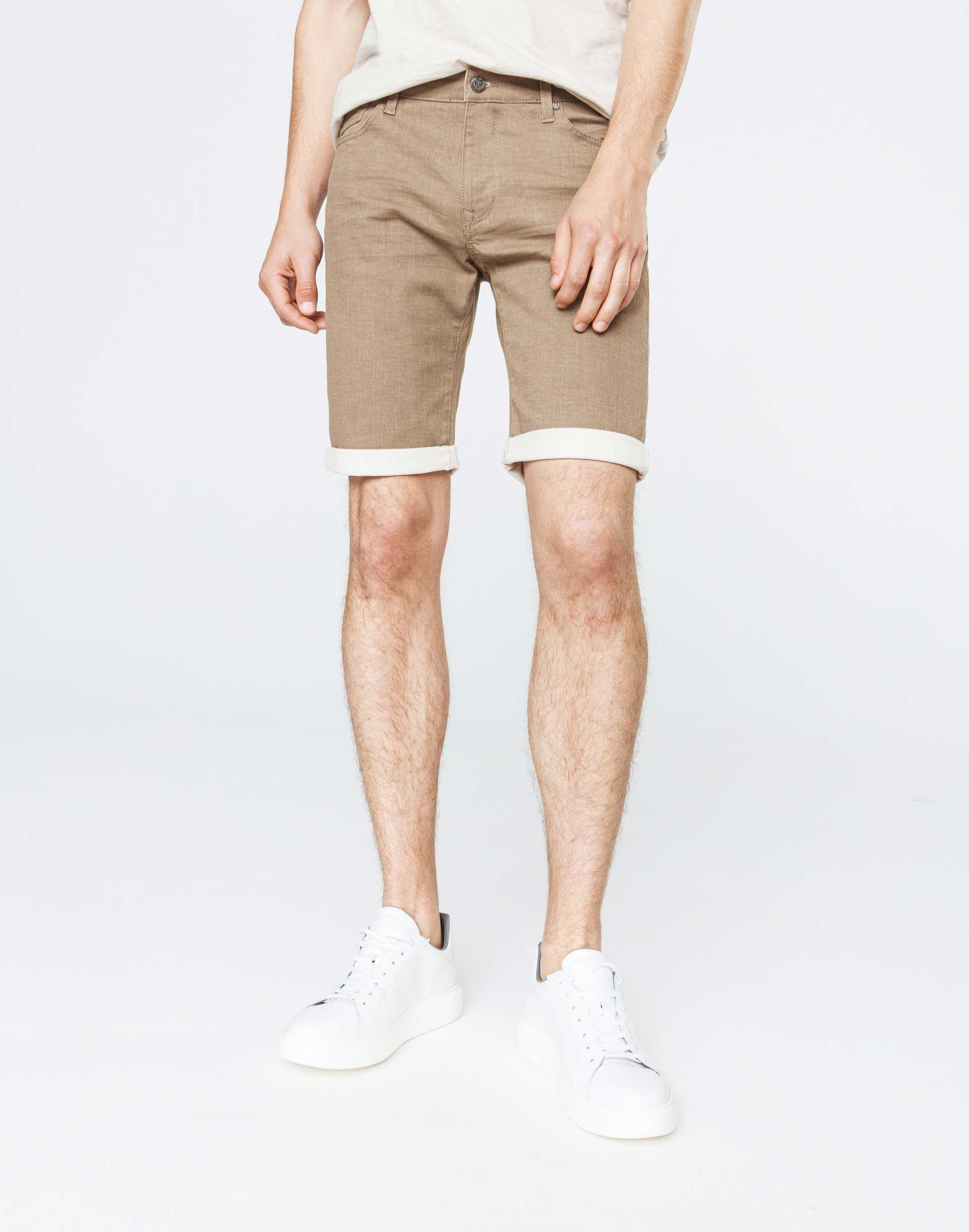 Bermuda slim denim beige