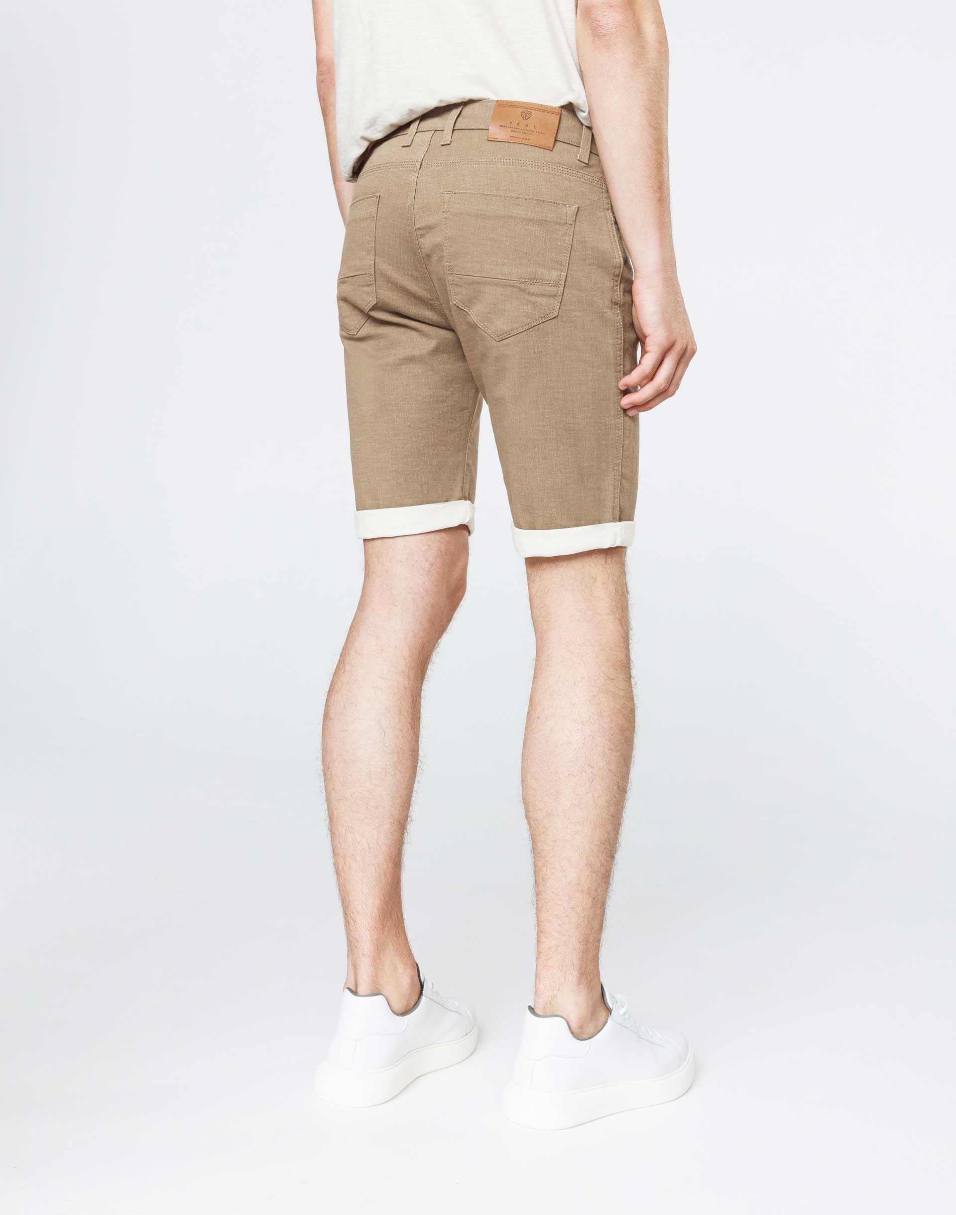 Bermuda slim denim beige