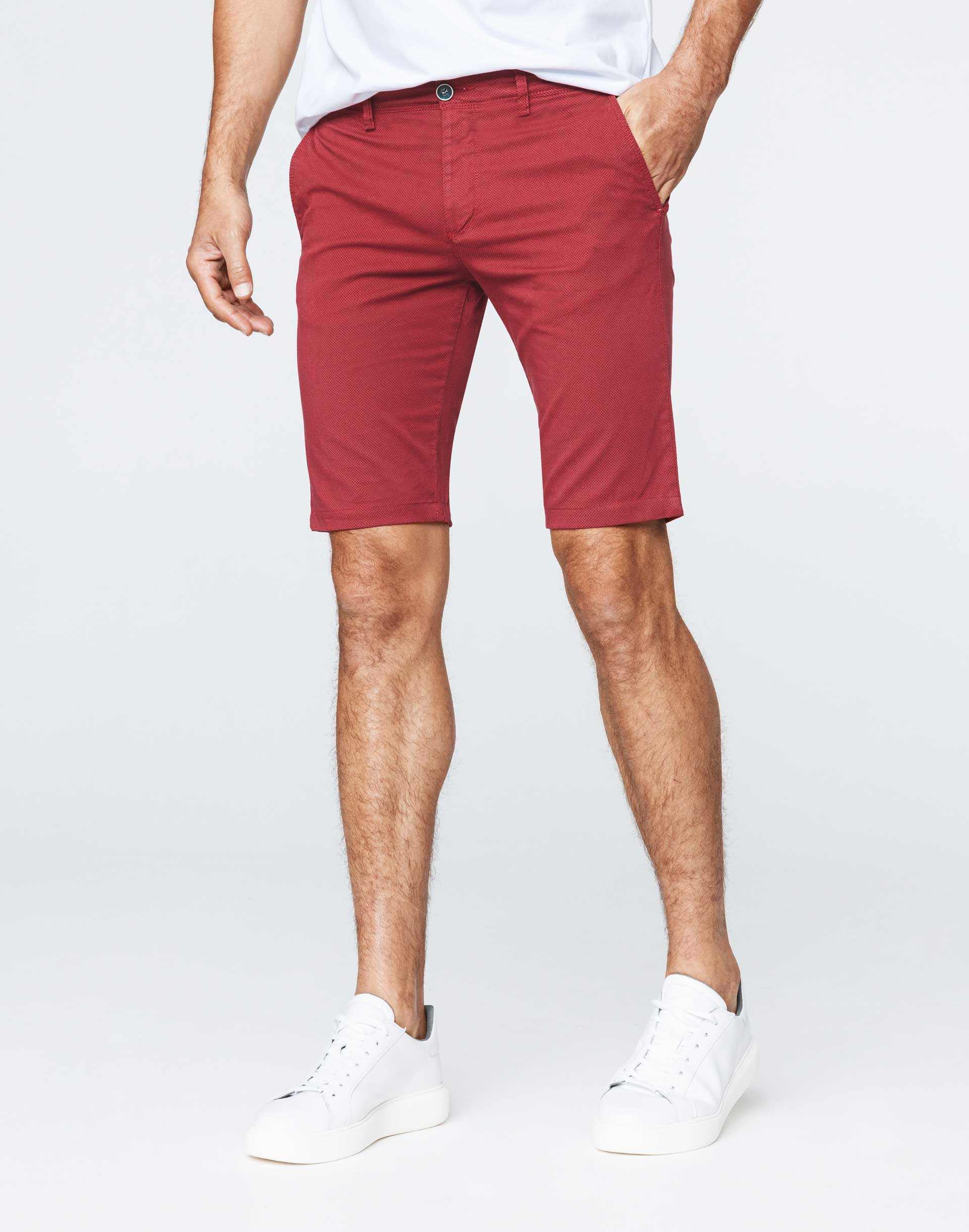 Red urban Bermuda shorts