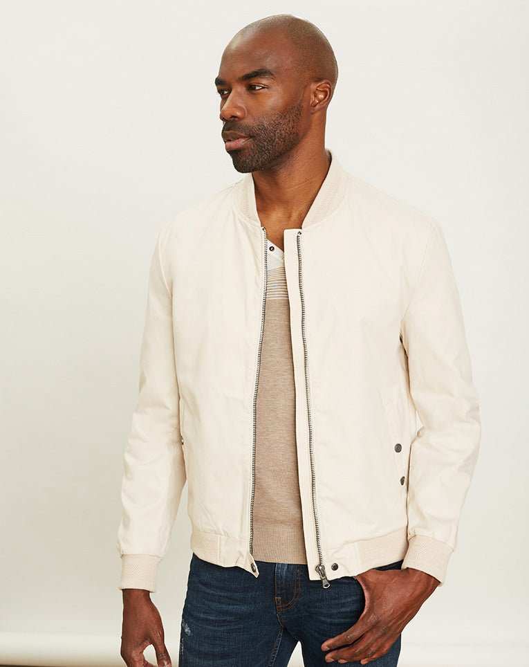 LIGHT BEIGE BOMBER JACKET