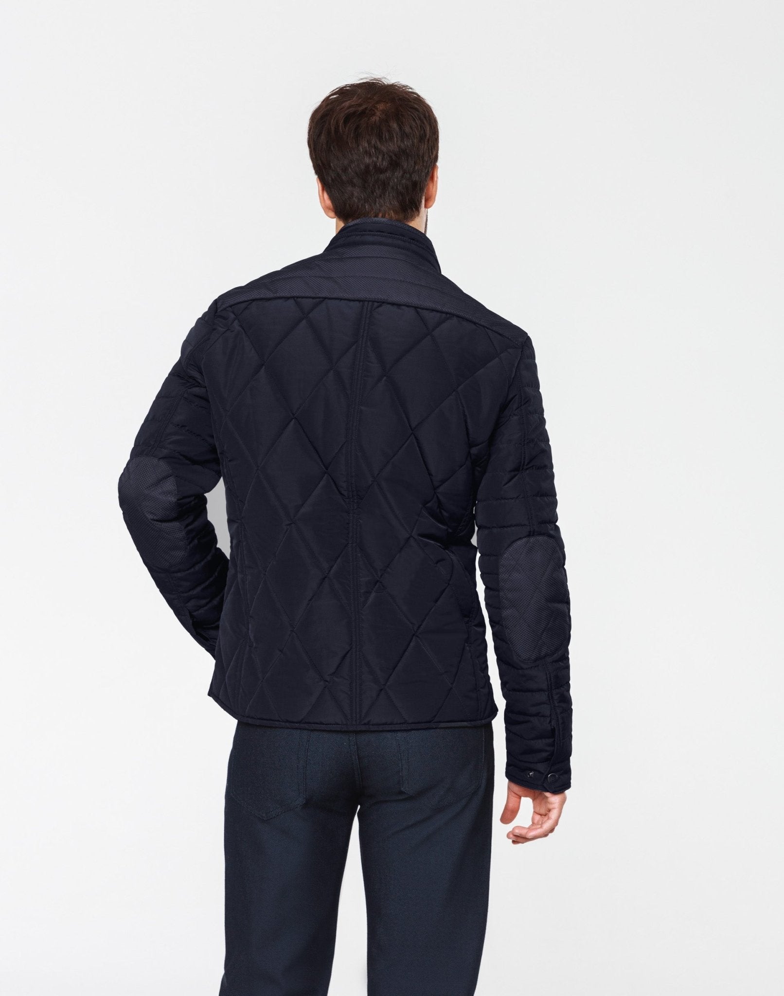 Navy two-ply overshirt jacket