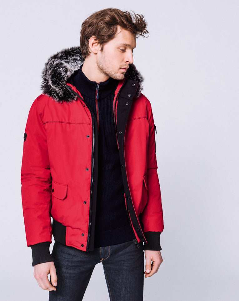 BOMBER WITH RED PATCH POCKETS