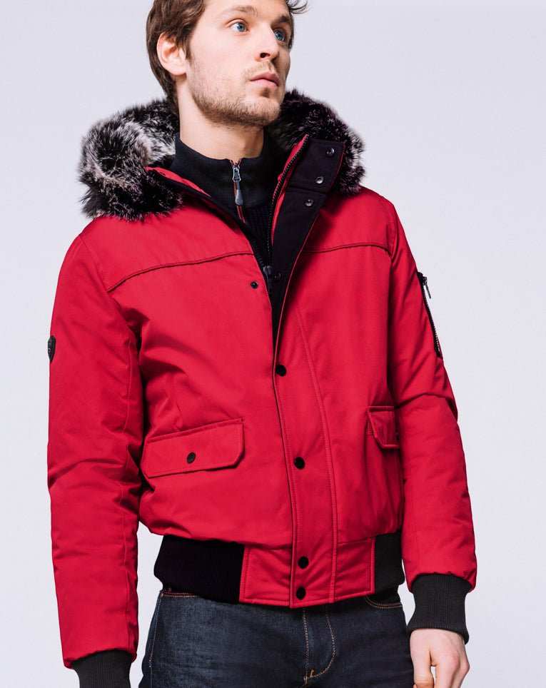 BOMBER WITH RED PATCH POCKETS