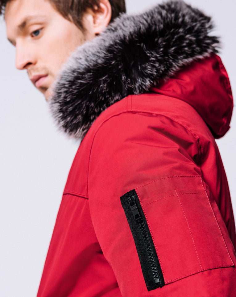 BOMBER WITH RED PATCH POCKETS