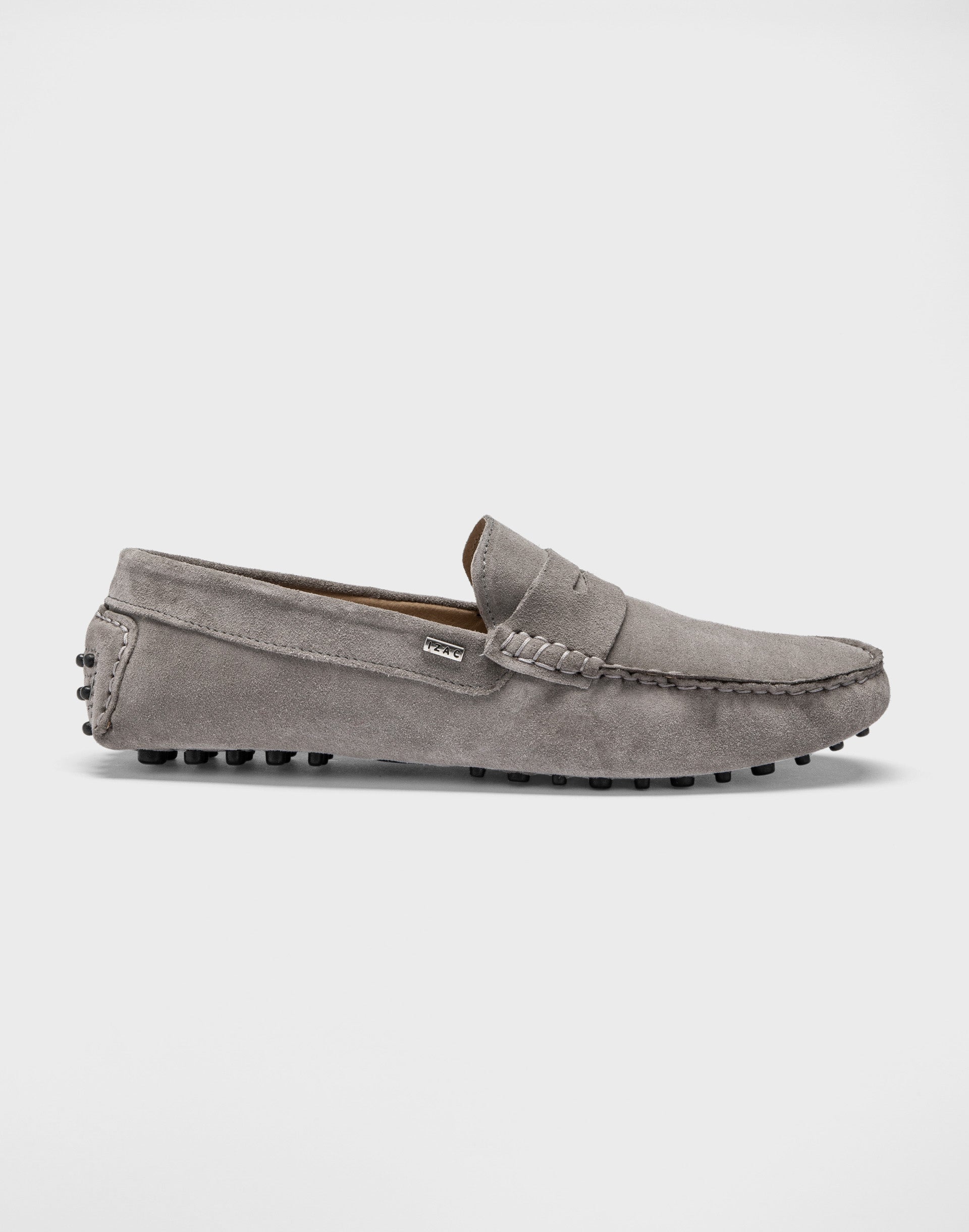 Mocassins cuir gris perle