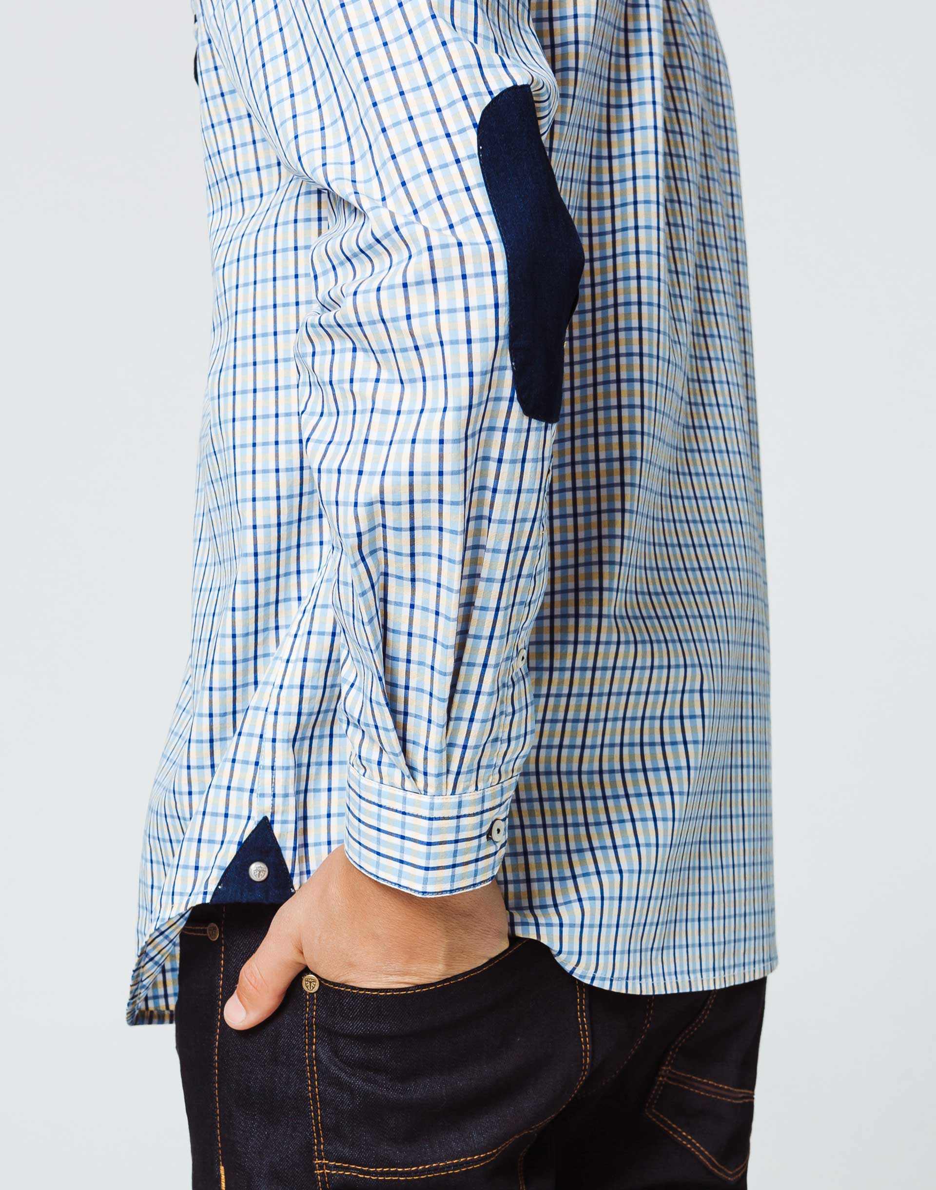 Sky Blue Checkered Shirt