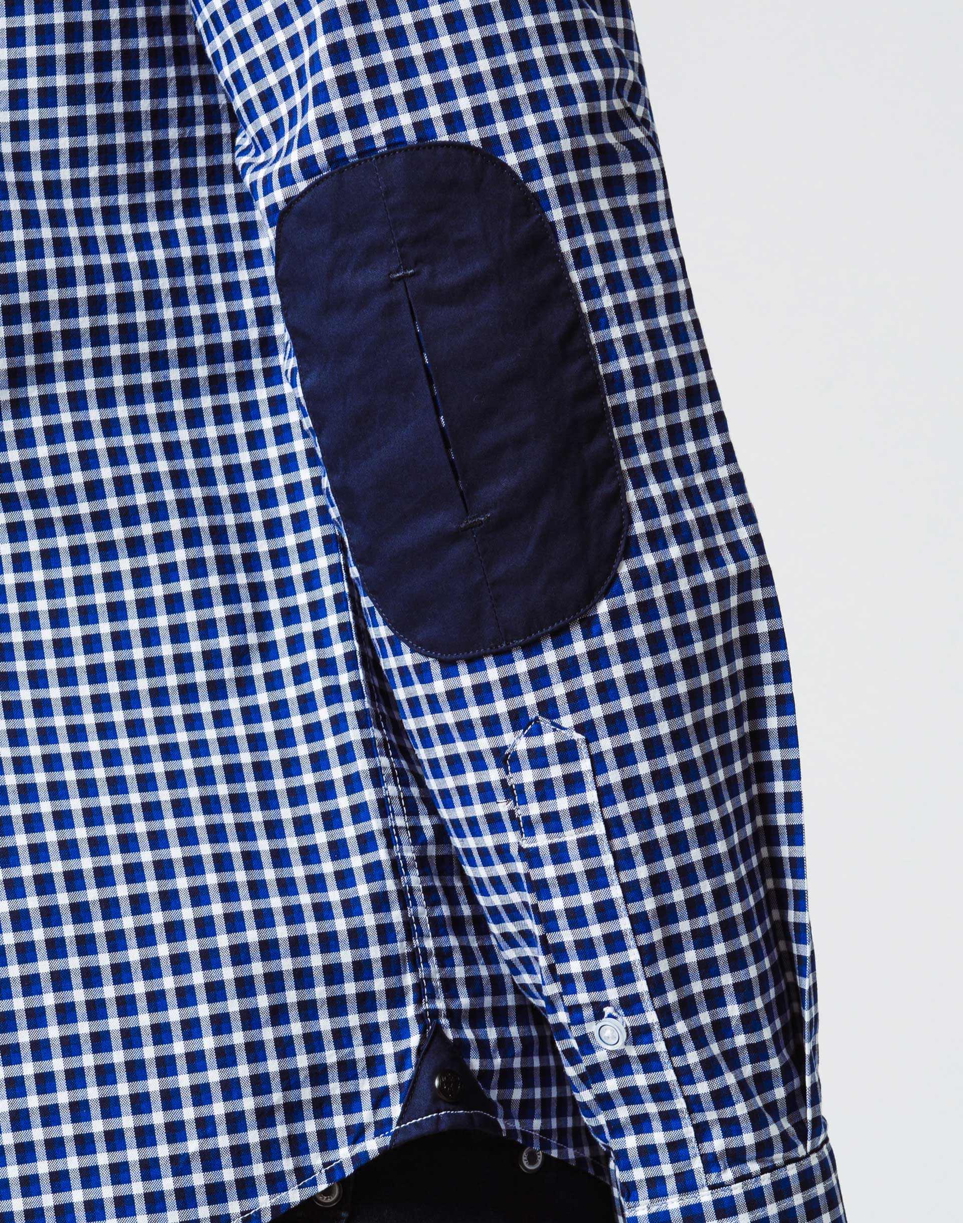 Blue Cotton Checkered Shirt