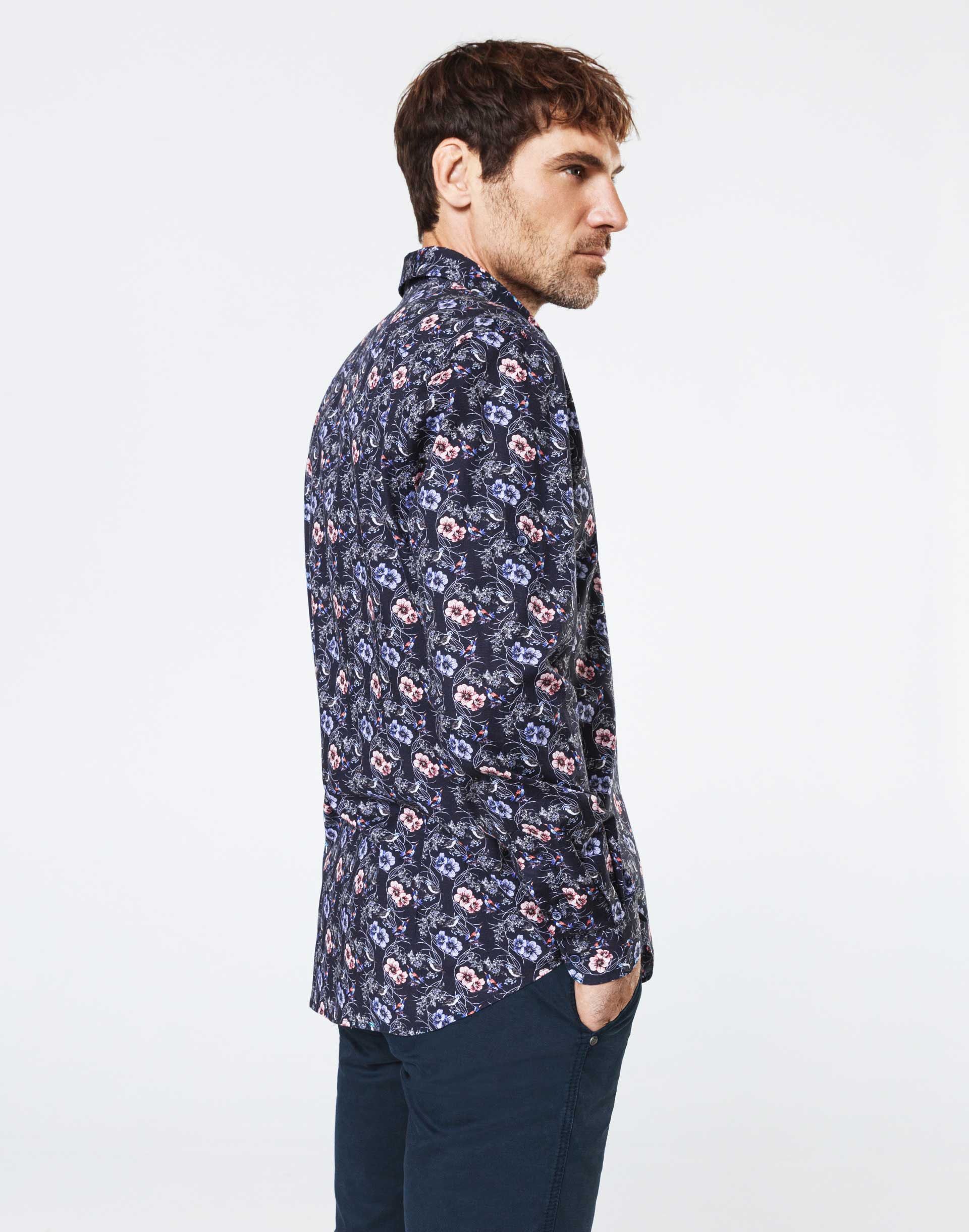 Flowers and birds casual shirt