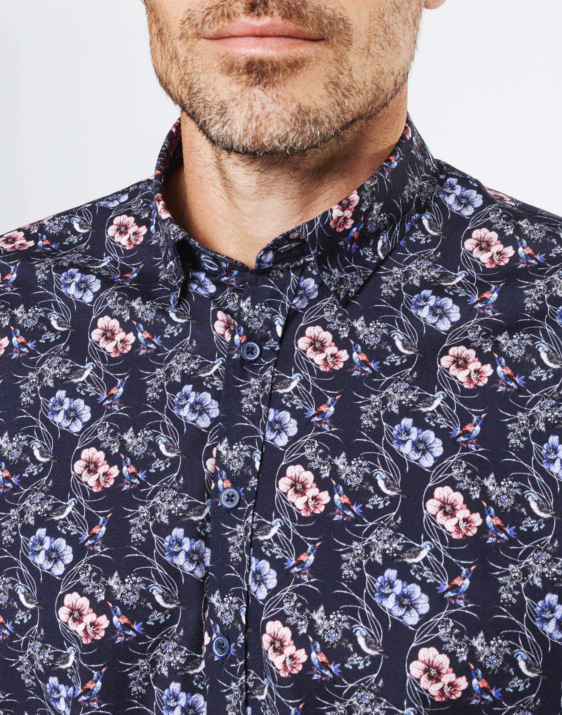 Flowers and birds casual shirt