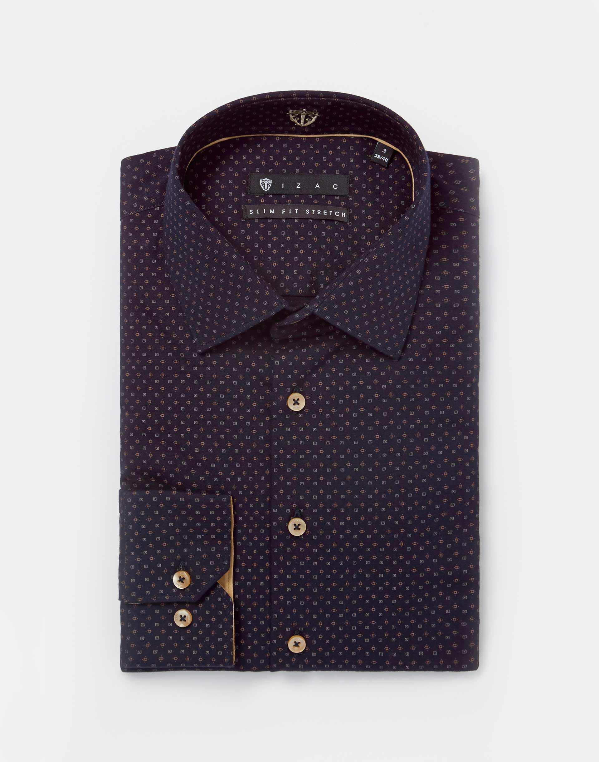 Micro-Motif Navy Shirt