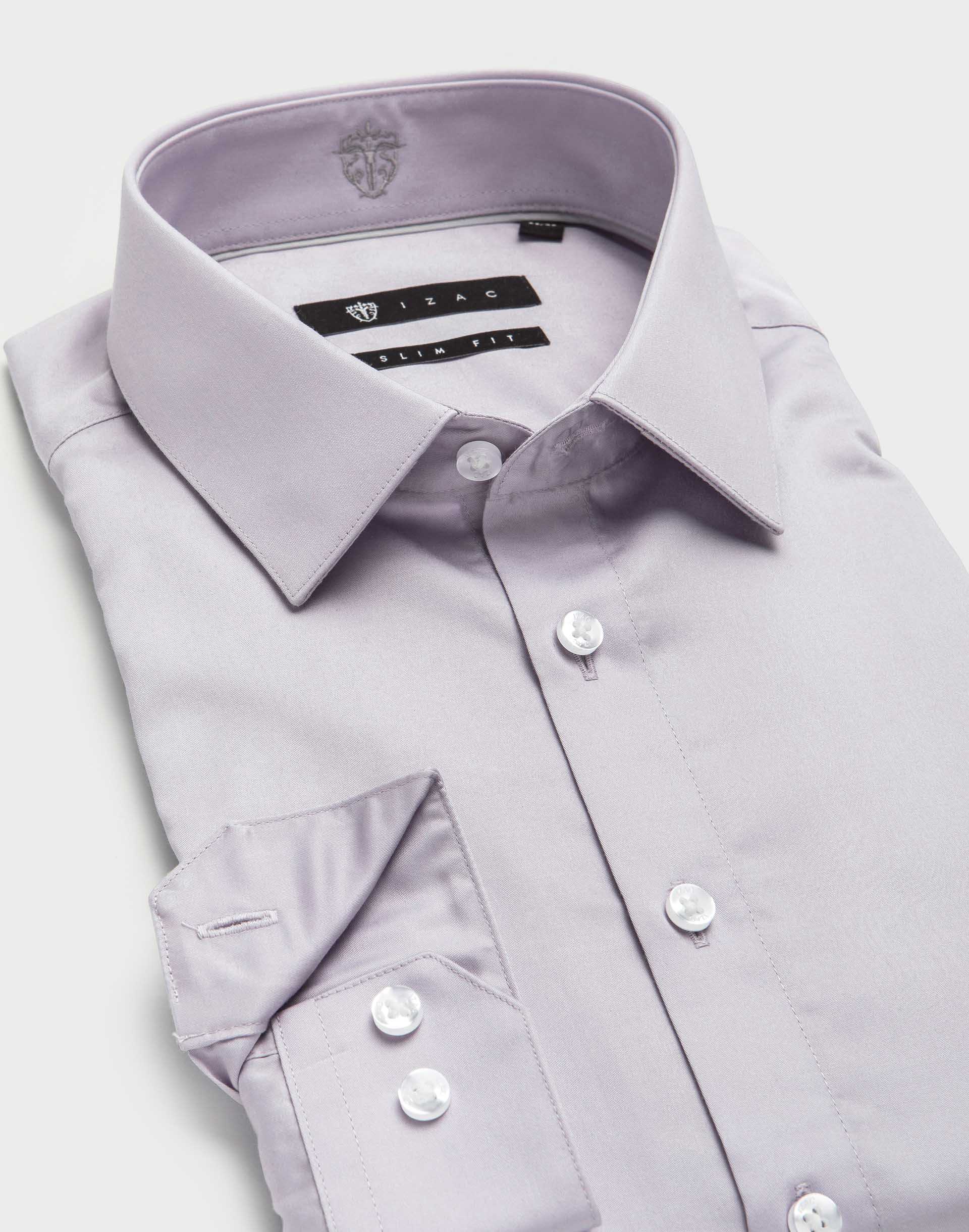 Lilac cotton slim fit shirt