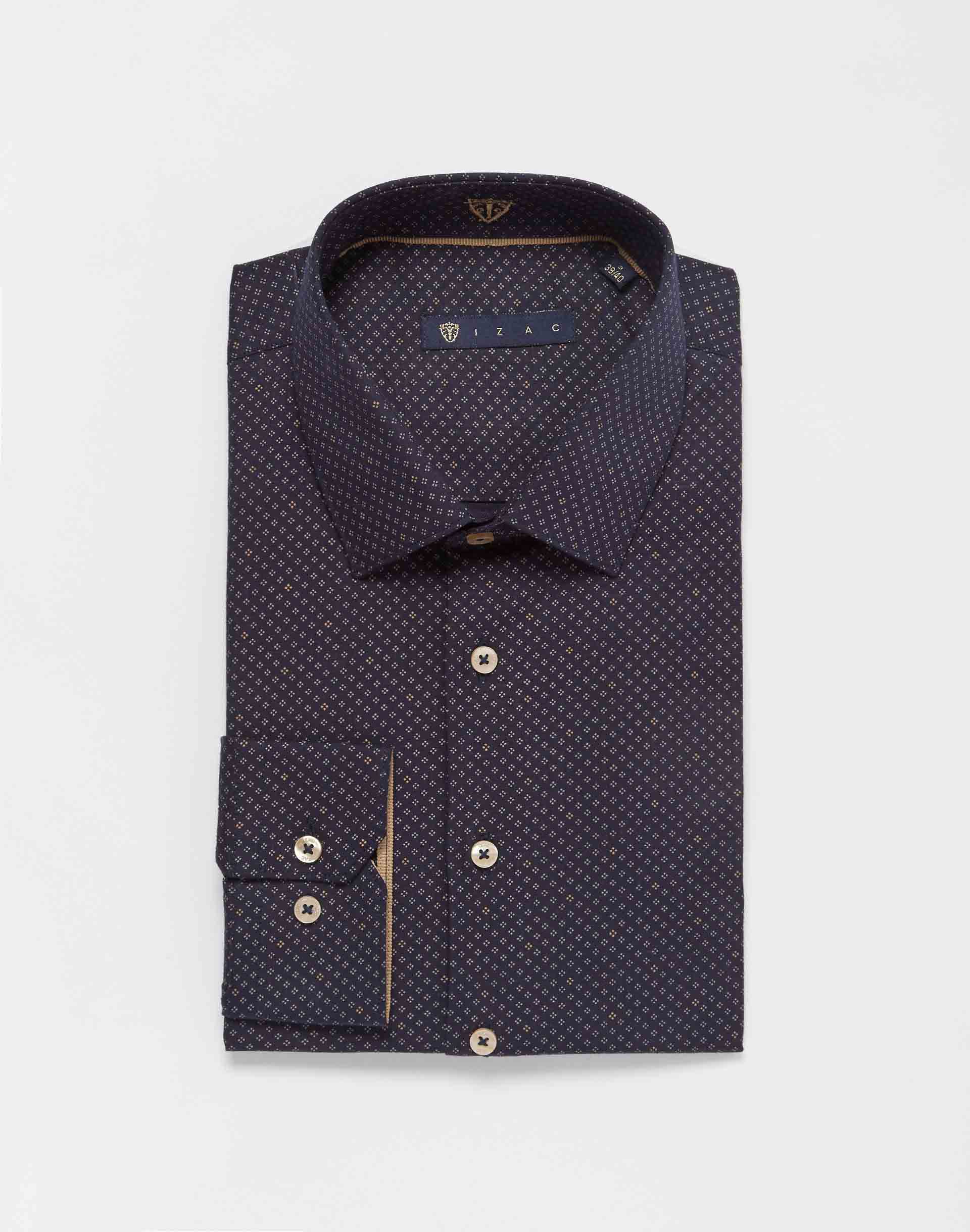 Navy micro pattern shirt