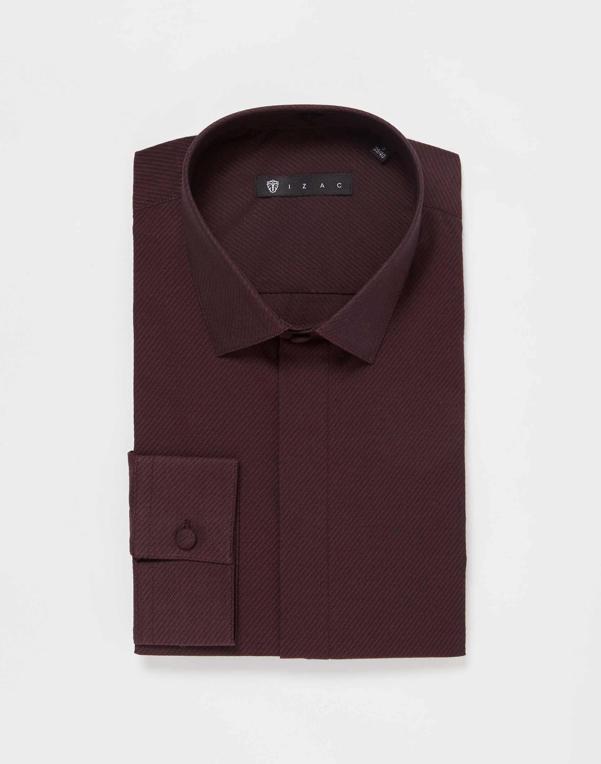 Plain burgundy cotton shirt