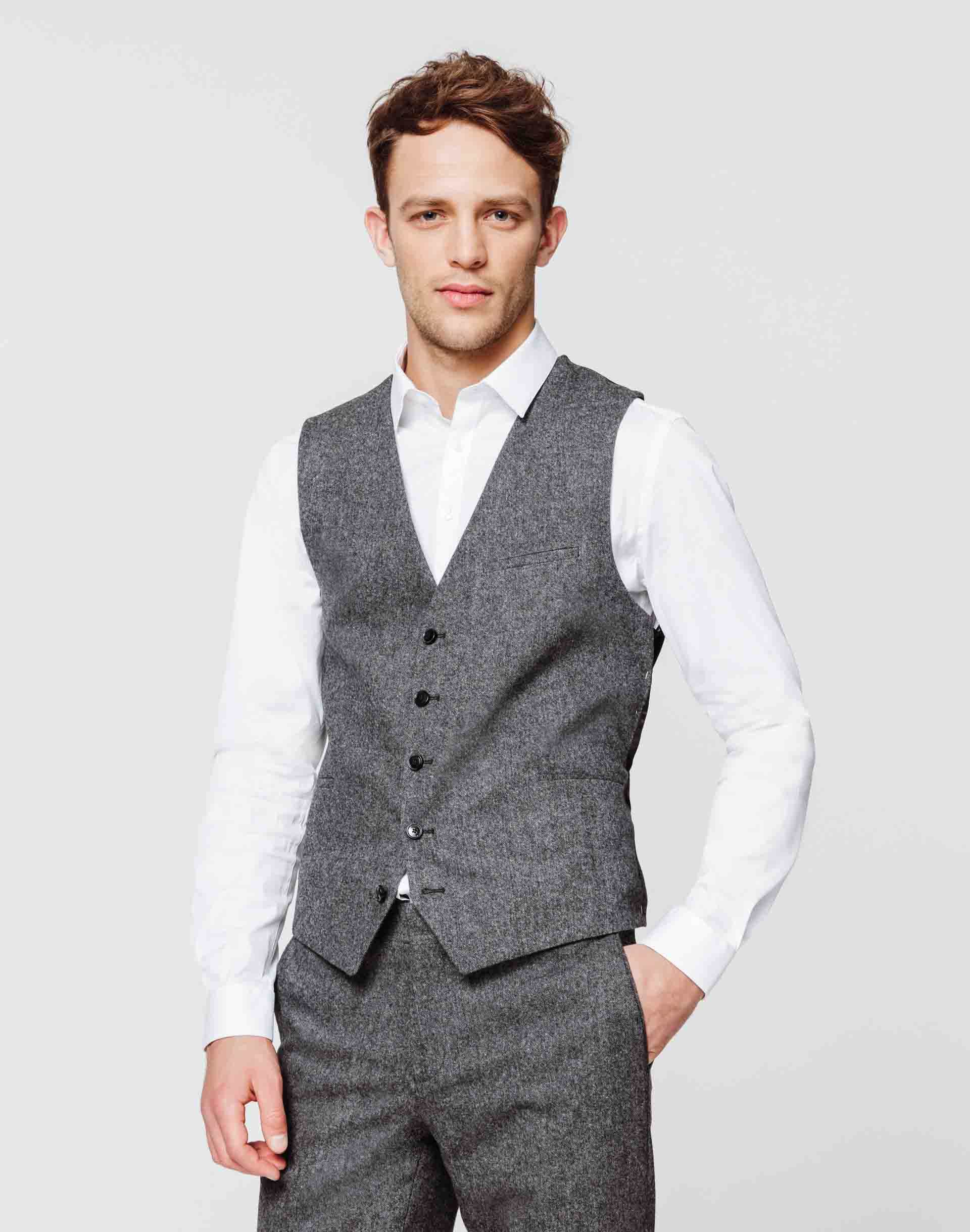 Gilet tweed anthracite