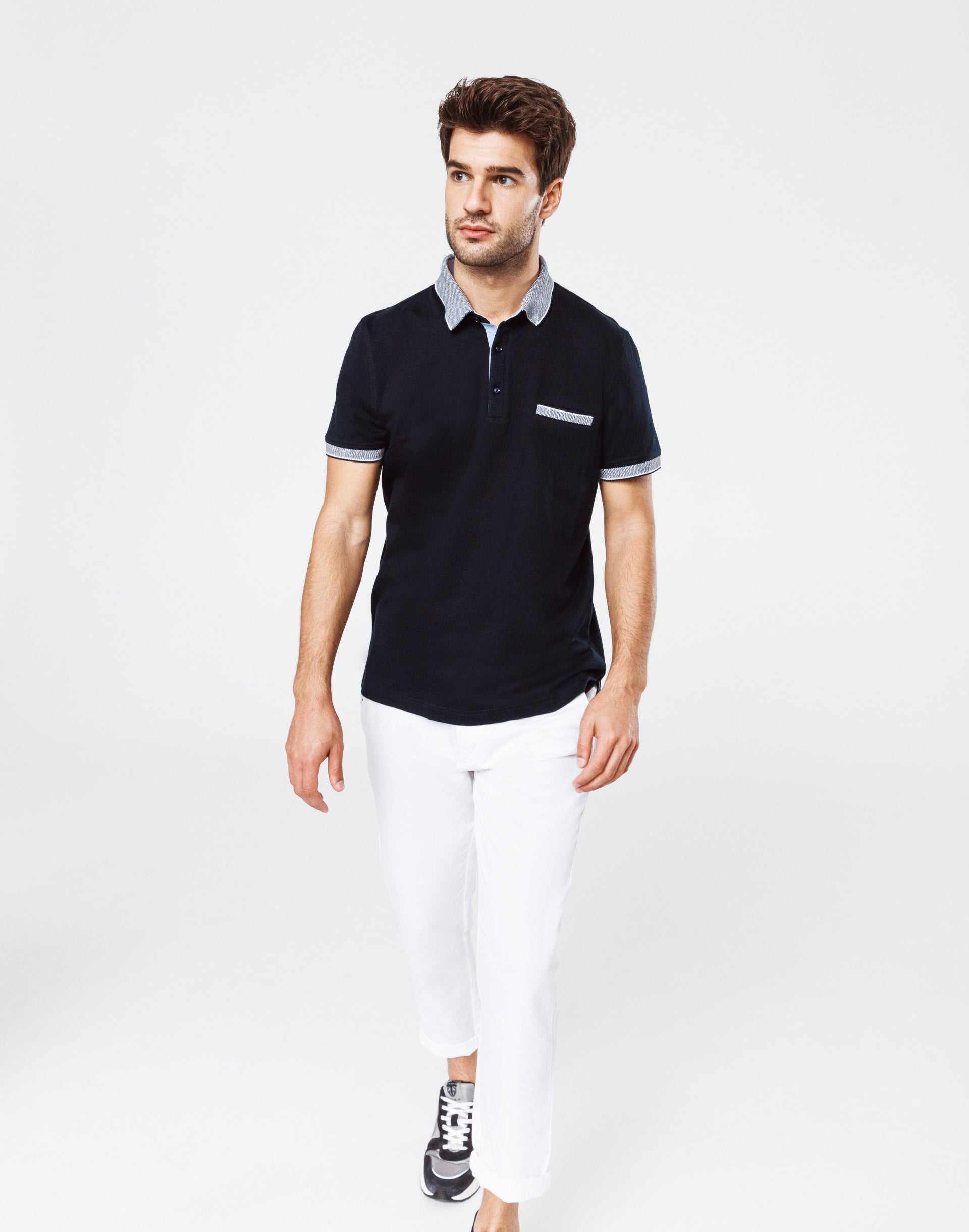 Polo jersey bleu marine