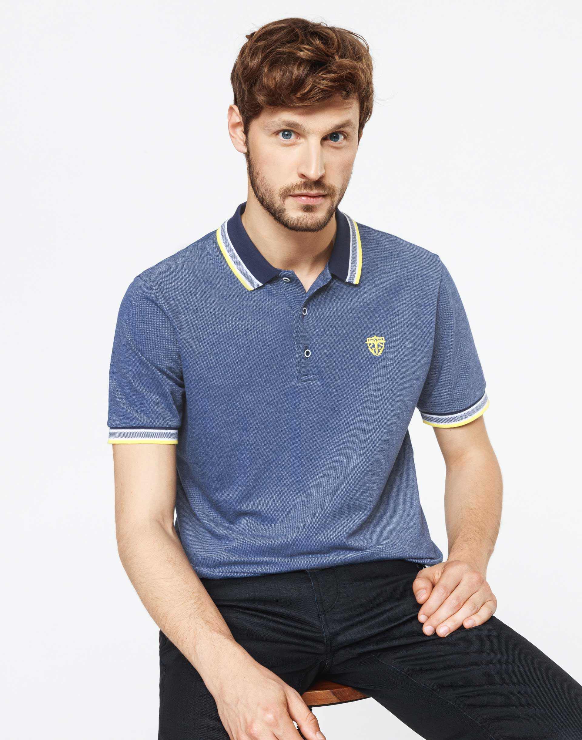 Polo coton piqué indigo