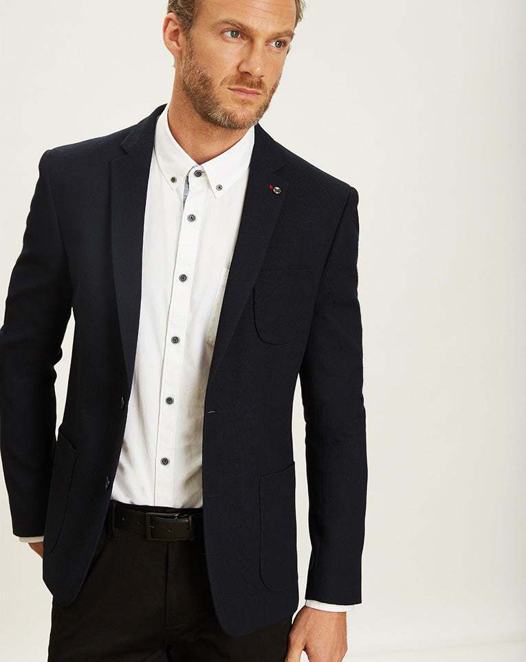 VESTE NAVY A COL TAILLEUR