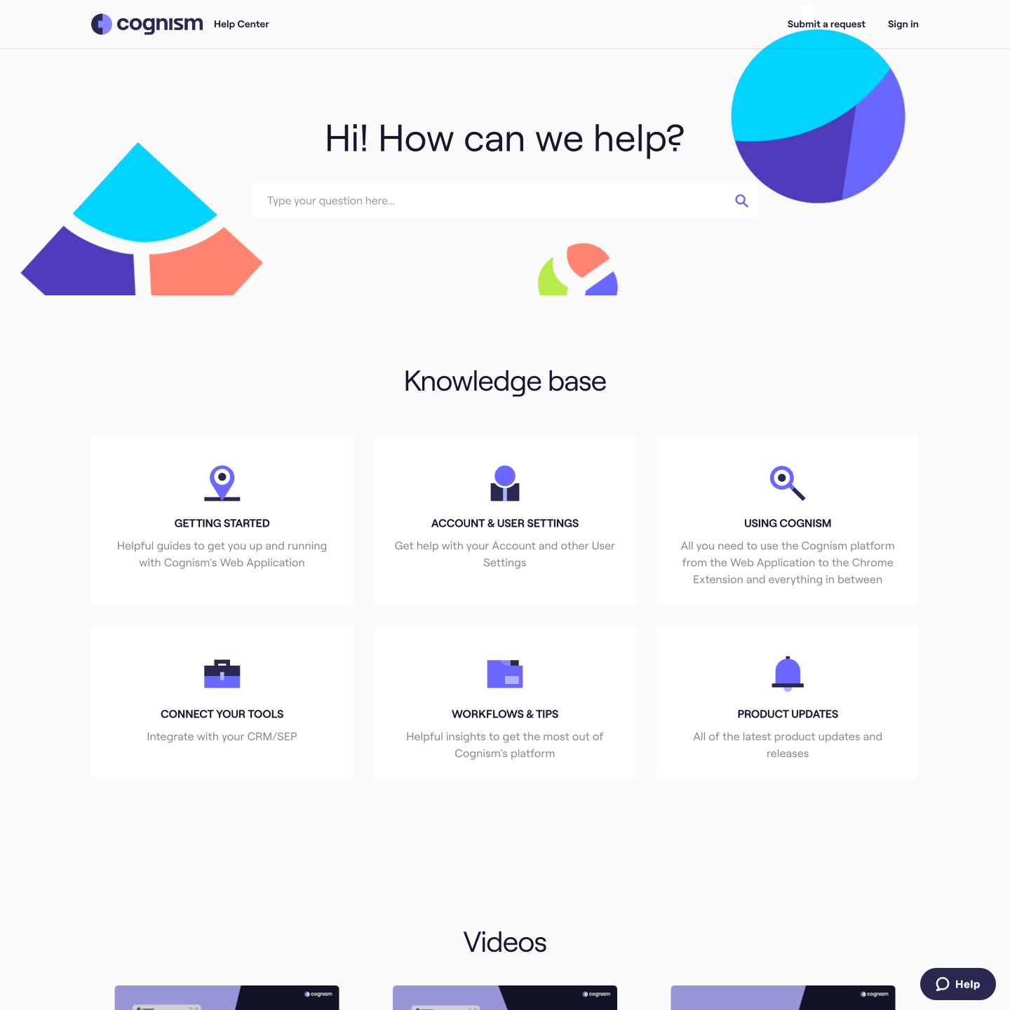 help center branding for Cognism