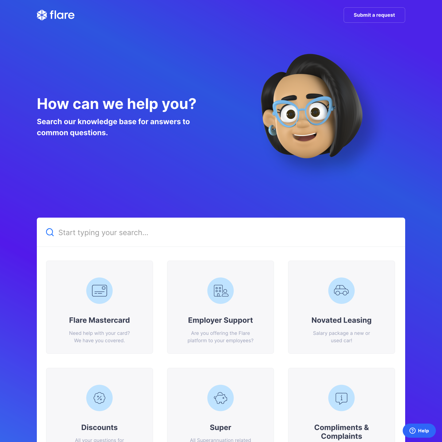 branded Zendesk for Flare Benefits