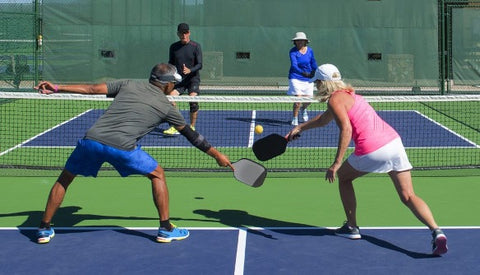 couples pickleball match