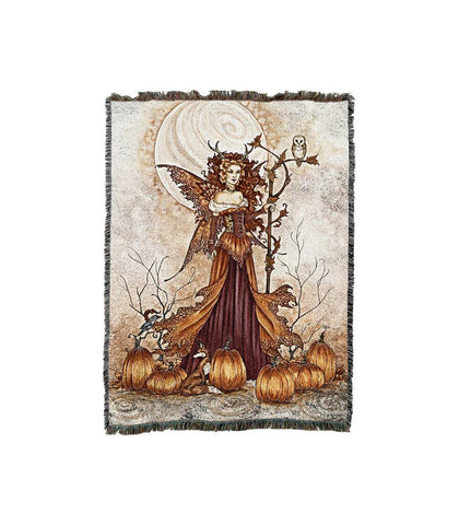 Pumpkin Queen throw blanket by Amy Brown and Pure Country Weavers