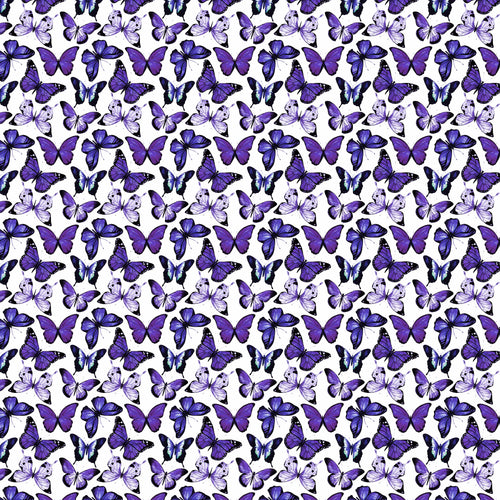 Butterflies Purple on Yellow Decal Pattern 12 x 12 Sheet
