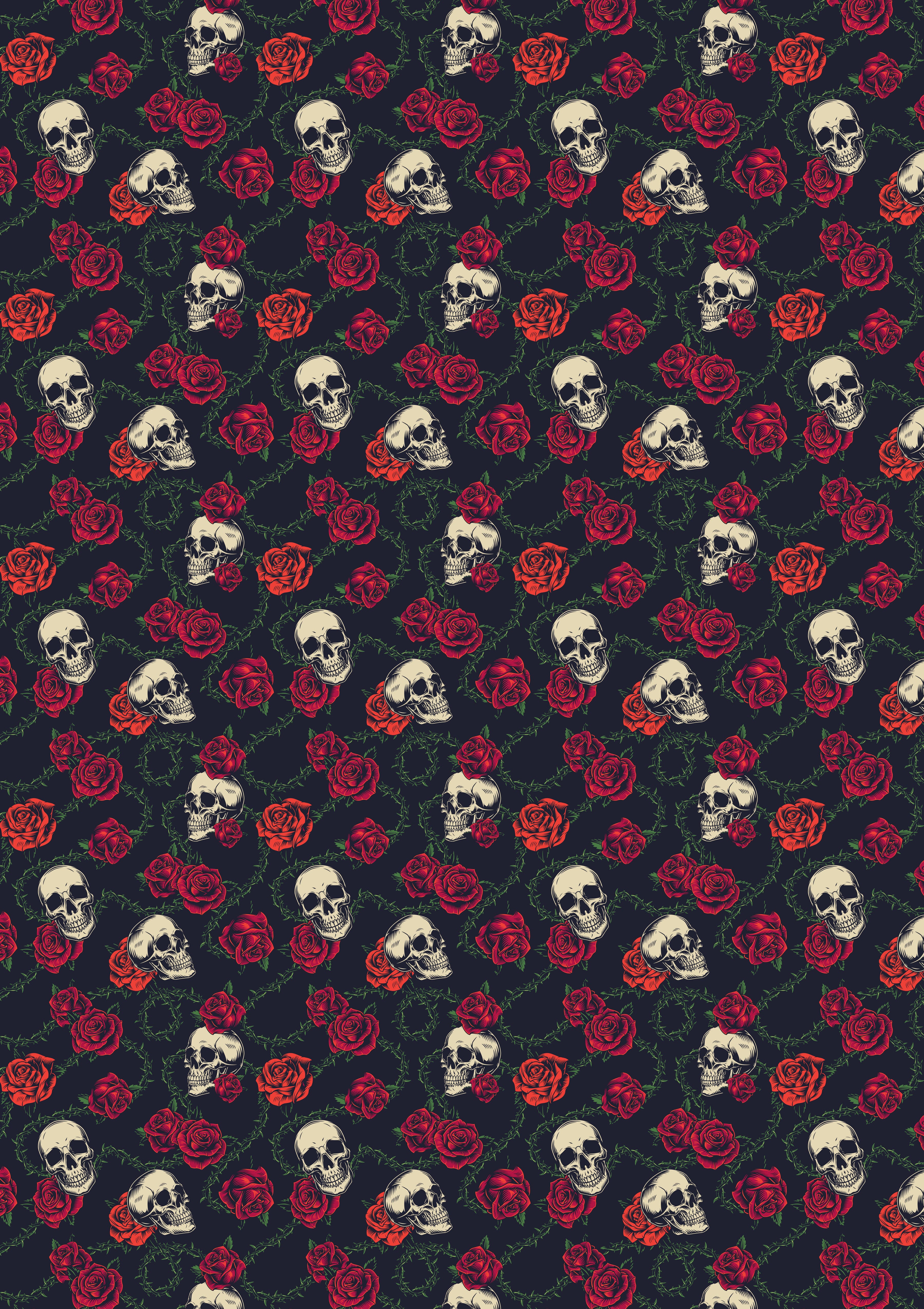 Skulls and Red Roses Halloween Dia de Muertos Floral Calavera Skull HT –  The HTV Store