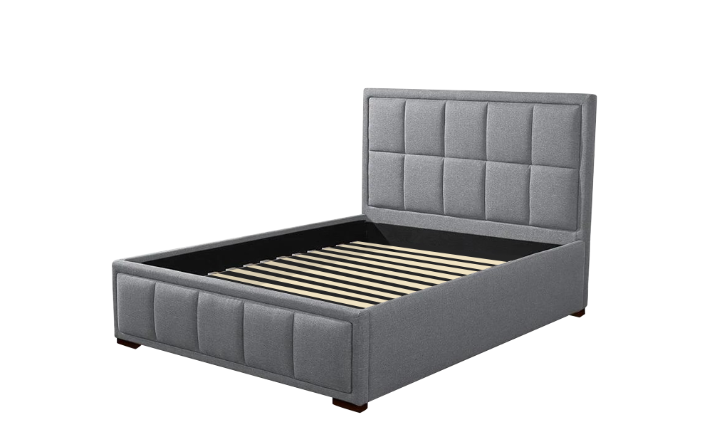 puffy mattress and bed frame