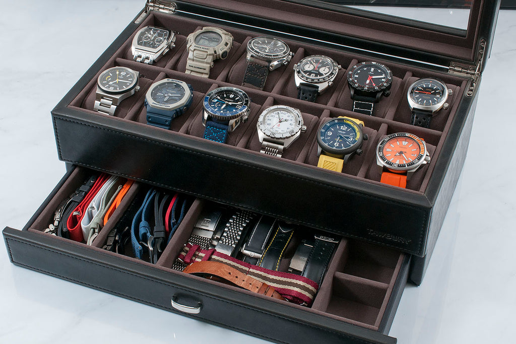 Elegant,12 Slot Watch Box Organizer with Lock | Premium Watc