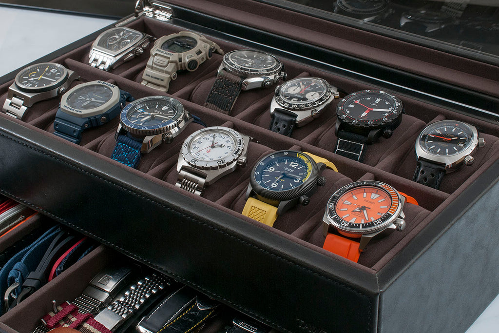 Bayswater 24 Slot Watch Box - Brown - Watch Box Organizer for Men – TAWBURY