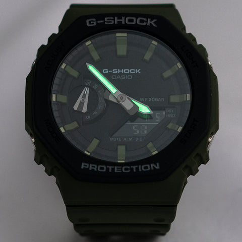 Casio G-Shock GA2110SU-3A GA2100 GA2110 Green lume shot