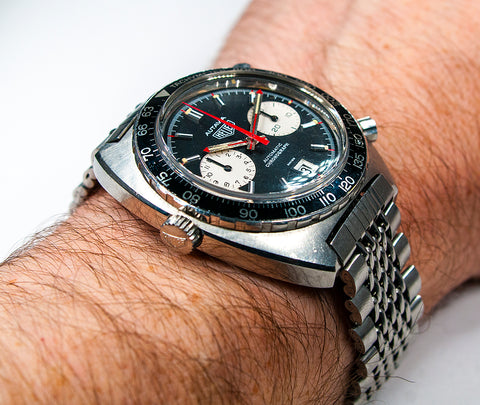 Heuer Autavia Viceroy 1163V Review Cal 12 Calibre 11 Chronomatic beads of rice on wrist wearing