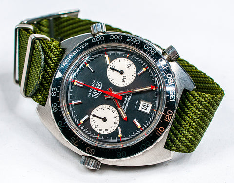 Heuer Autavia Viceroy 1163V Review Cal 12 Calibre 11 Chronomatic beads of rice economy bracelet green tudor nato strap