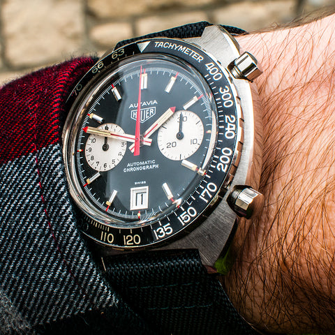 Heuer Autavia Viceroy 1163V Review Cal 12 Calibre 11 Chronomatic dial on wrist pushers