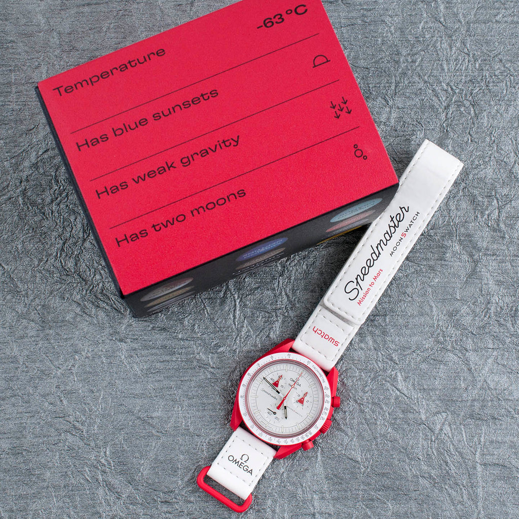 Swatch Omega Moonswatch Mars Watch Review SO33R100 – StrapHabit
