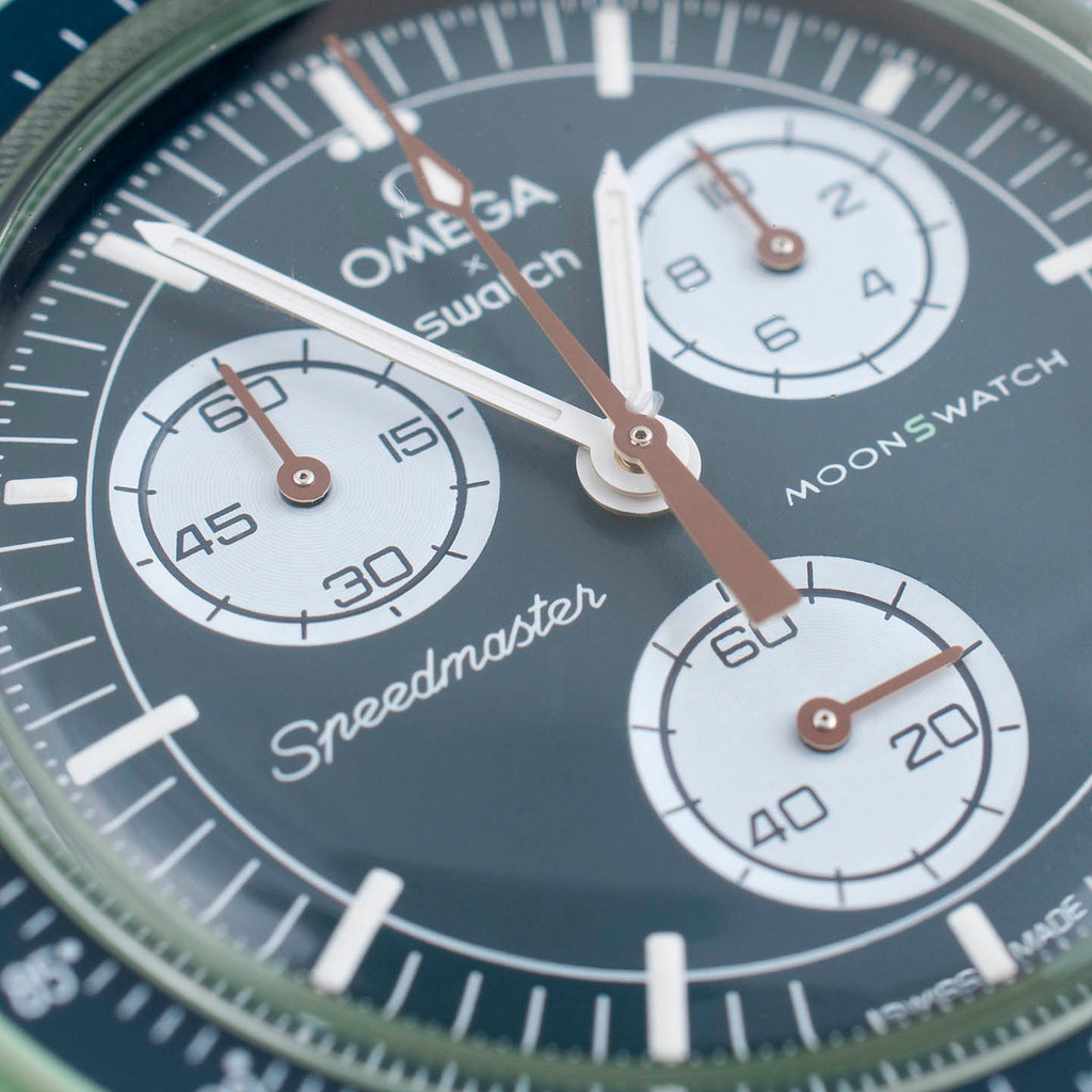 Q Timex Chronograph vs. Swatch x Omega Moonswatch Mission to Mars Watch Review