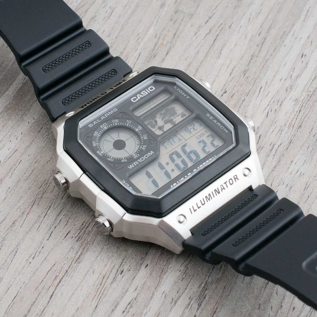 Casio World Time Royale Watch Review AE1200WH-1CV and AE1200WH-1AV