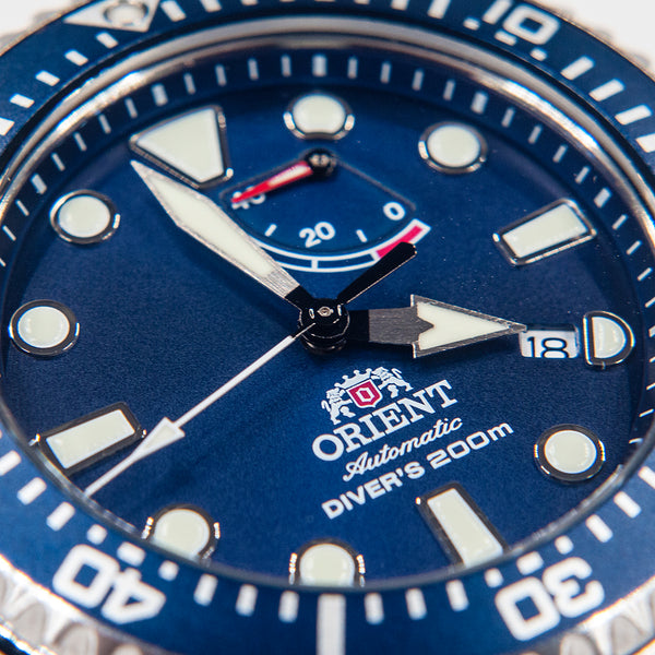 Orient Triton Neptune Diver Watch review comparison 200m Blue RA-EL0002L00A dial lume markers hands