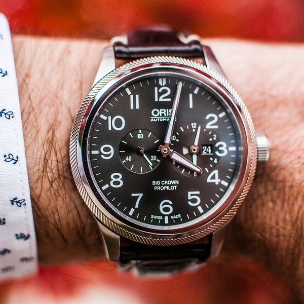 Oris Big Crown Propilot Worldtimer Watch Review on wrist wearing